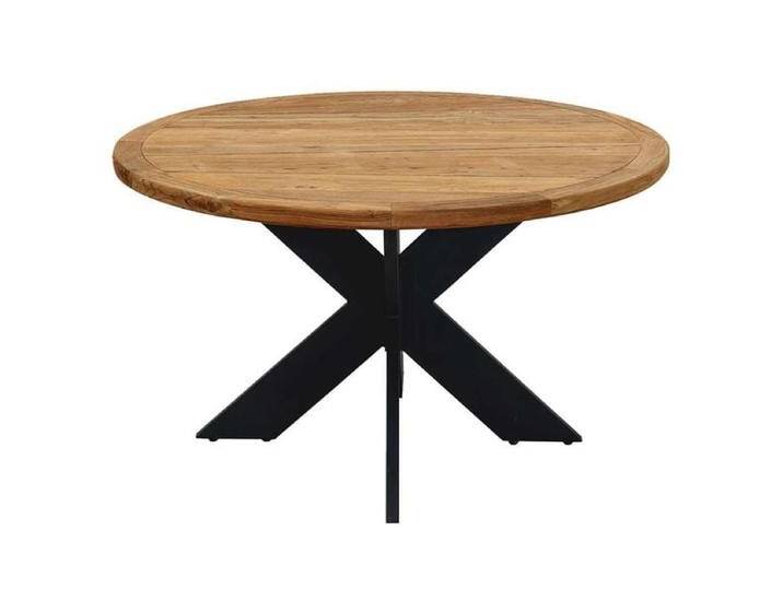 OUTLIV. Atlanta Gartentisch Ø130cm Aluminium/Teak Natur Dunkelgrau von OUTLIV