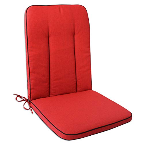 OUTLIV. Bankauflage mit Rückenkissen Hochwertige Sitzauflage aus Olefin, UV-beständig, schnelltrocknend, für MBM Romeo Elegance Hochlehnersessel, 48x109x5 cm, Rot von OUTLIV