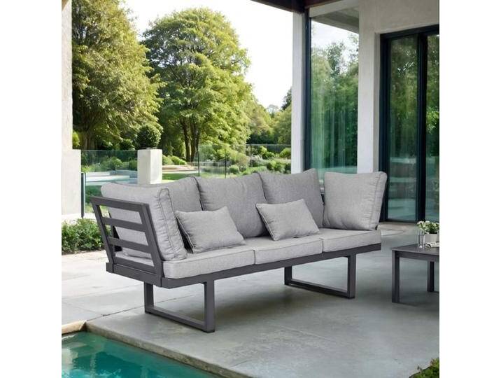 OUTLIV. Broome Diningsofa Aluminium/Polyester Dunkelgrau Hellgrau von OUTLIV