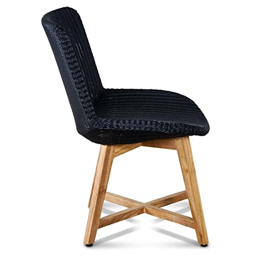 OUTLIV. Clovelly Diningstuhl, Gartenstuhl in Teak/Geflecht, 56x68x85 cm, gemütlicher Stuhl für Ihren Outdoorbereich von OUTLIV