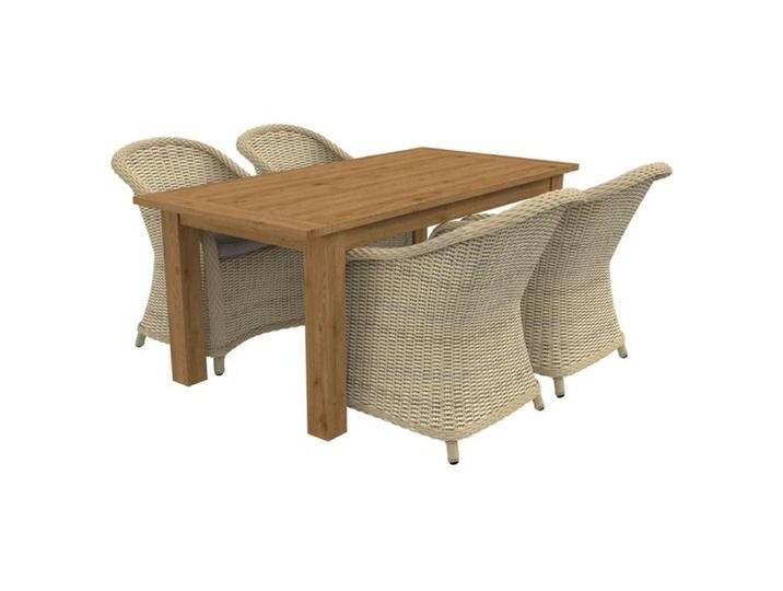 OUTLIV. Coventry Gartenmöbel-Set M (4 Plätze) Tisch 180x90cm Natur Dunkelgrau Braun von OUTLIV