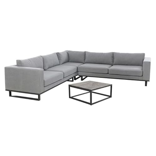 OUTLIV. Ecklounge Set Miami Sunbrella Flanelle wetterfest mit Tisch HPL Light Concrete Aluminium 290x290cm Anthrazit/Flanelle OUTLIV. Ecklounge Set Miami Sunbrella Flanelle wetterfest mit Tisch HPL Light Concrete Aluminium 290x290cm Anthrazit/Flanelle von OUTLIV