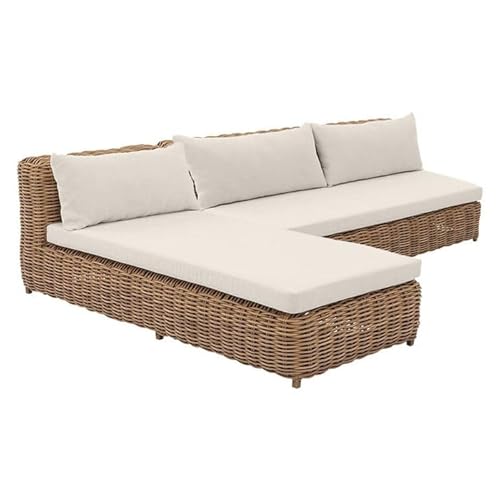 OUTLIV. Ecklounge Versailles Aluminium Polyrattan Spunpolyester 4-Sitzer Cream Natur Outdoor 270x202x76 cm von OUTLIV