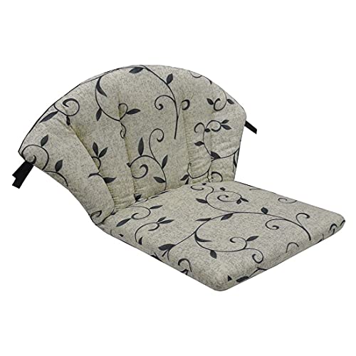 OUTLIV. Elegance Sesselauflage aus Polyester/Baumwolle 82x48 cm, Beige-Schwarz-Ranke, Sitzauflage für Gartenstuhl von OUTLIV