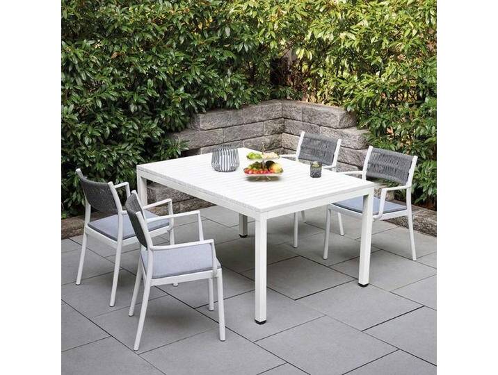 OUTLIV. Elena Gartenmöbel-Set M (4 Plätze) Tisch 140x100 cm Dunkelgrau Hellgrau von OUTLIV