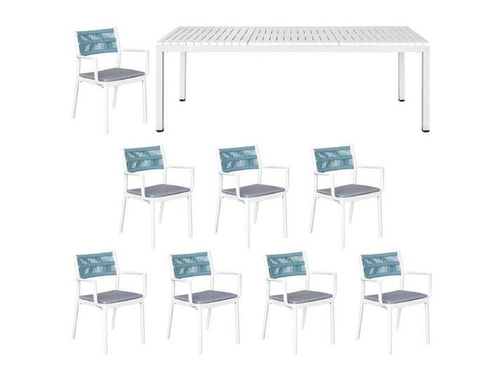 OUTLIV. Elena Gartenmöbel-Set XL (8 Plätze) Tisch 210x100cm Blau Hellgrau von OUTLIV