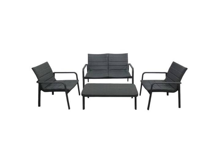OUTLIV. Fontana Loungeset inkl. Loungetisch Aluminium/Mischgewebe Dunkelgrau Hellgrau von OUTLIV