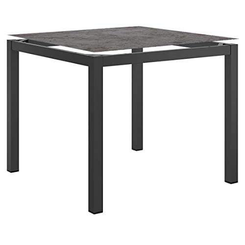 OUTLIV. Gartentisch, Anthrazit/Dark Grey 90x90 cm, modernes Design mit Keramik Tischplatte von OUTLIV