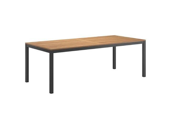 OUTLIV. Gartentisch 220x100 cm Alumininum/Teak Natur Dunkelgrau von OUTLIV