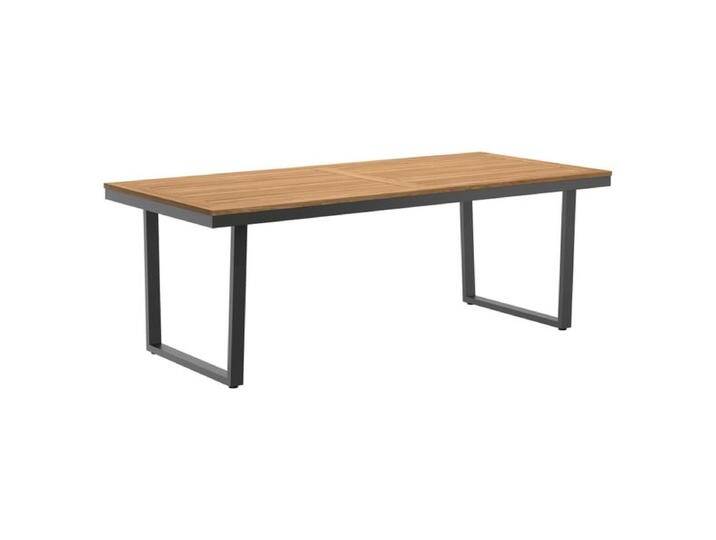OUTLIV. Gartentisch 220x100cm Edelstahl/Teak Natur Dunkelgrau von OUTLIV