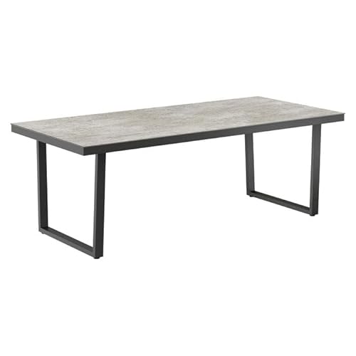 OUTLIV. Gartentisch Edelstahl anthrazit Dektonplatte Keon wetterfest UV-beständig rechteckig Kufengestell 56,6 kg robust 220x100 cm von OUTLIV