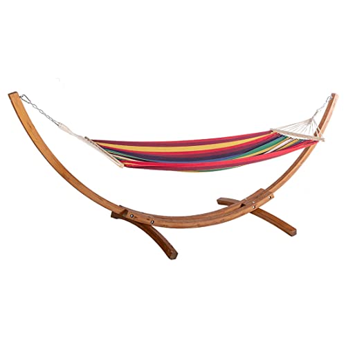 OUTLIV. Hängematte mit Gestell, aus Eukalyptus, Gartenmöbel, buntes Mischgewebe, robust und witterungsbeständig, inkl. Metallkette, 316x120x120 cm, bis 100 kg OUTLIV. Hängematte mit Gestell, aus Eukalyptus, Gartenmöbel, buntes Mischgewebe, robust und witterungsbeständig, inkl. Metallkette, 316x120x120 cm, bis 100 kg von OUTLIV