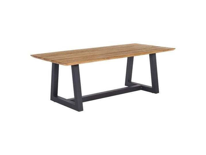 OUTLIV. Holland Gartentisch 220x100cm Aluminium/Teak Natur Dunkelgrau von OUTLIV