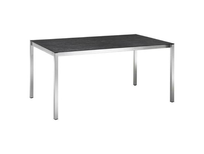 OUTLIV. Kreta Ausziehtisch 160/220x100cm Edelstahl/Dekton Dunkelgrau Hellgrau von OUTLIV