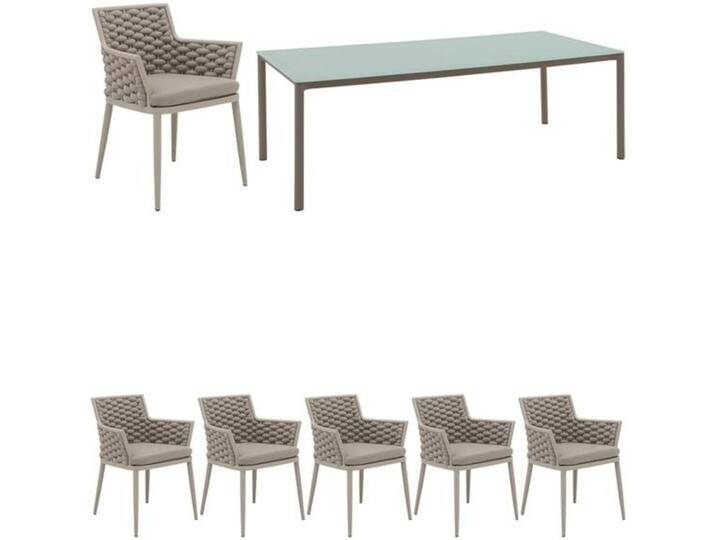 OUTLIV. Leon Gartenmöbelset 7-tlg. Tisch 220x100cm Braun von OUTLIV