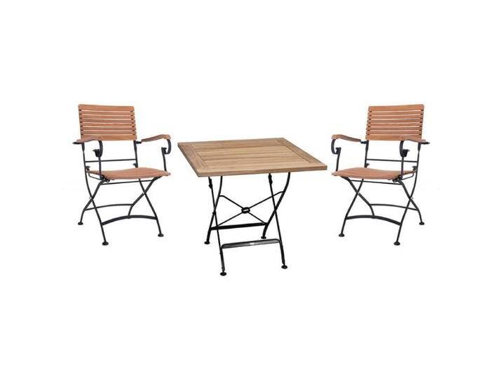 OUTLIV. Lindau Gartenmöbel-Set S (2 Plätze) mit Zebra Tisch 80x80cm Schwarz Natur von OUTLIV