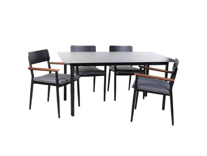 OUTLIV. Lorenzo Gartenmöbel-Set M (4 Plätze) Tisch 160x90cm Dunkelgrau von OUTLIV