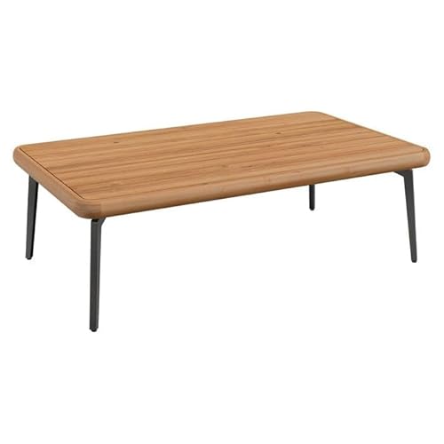 OUTLIV. Loungetisch AVA Akazienholz geölt mit pulverbeschichtetem Stahlgestell, 120x70x40 cm, rechteckig, teaklook, schwarz von OUTLIV