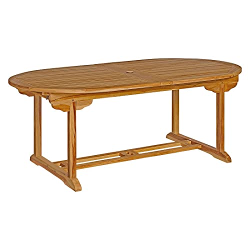 OUTLIV. Ontario Ausziehtisch 195/295x110 cm, mit Gestell und Tischplatte aus massivem Teakholz, die perfekte Ergänzung für Ihren Außenbereich von OUTLIV