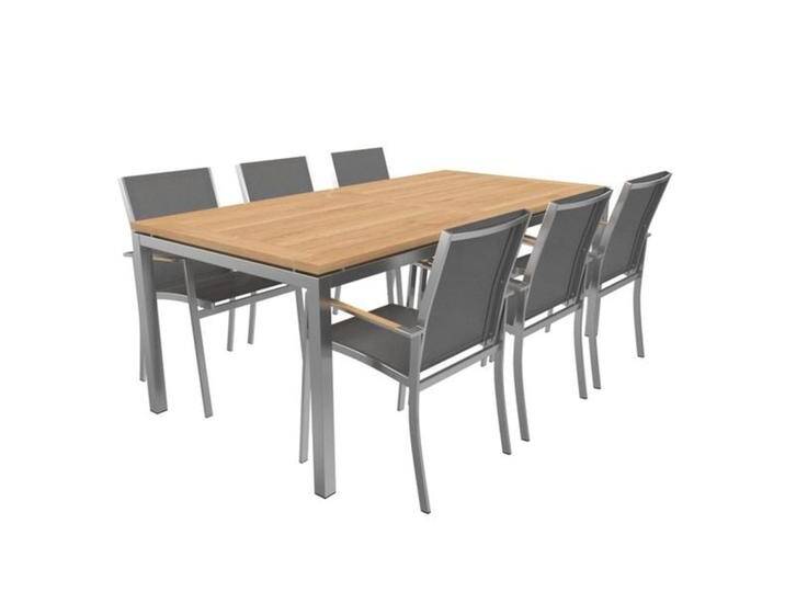 OUTLIV. Oviedo Gartenmöbel-Set L (6 Plätze) Tisch 200x100cm Hellgrau von OUTLIV