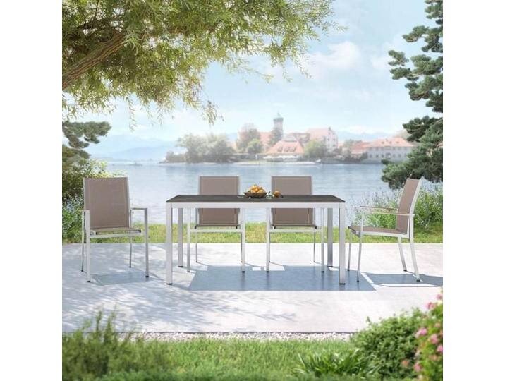 OUTLIV. Oviedo Gartenmöbel-Set M (4 Plätze) Tisch 160x90cm Schwarz Dunkelgrau von OUTLIV