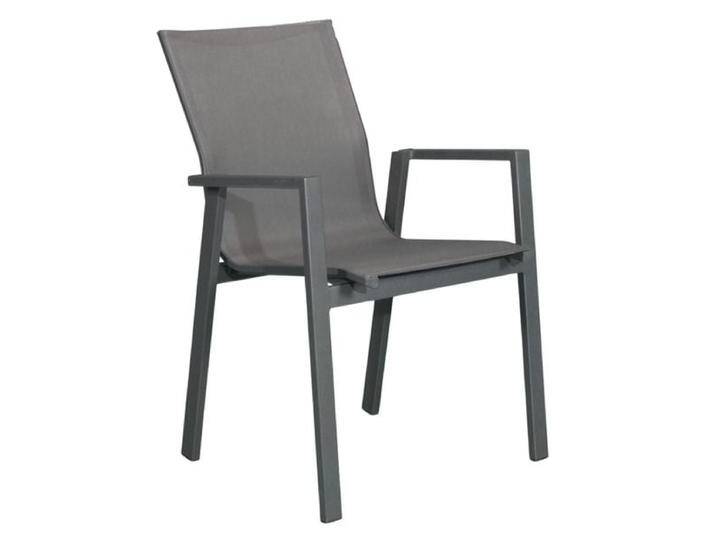 OUTLIV. Pandora Modern Stapelsessel Aluminium/Textilene Dunkelgrau von OUTLIV