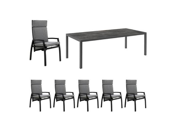 OUTLIV. Perth Gartenmöbel-Set 8-tlg. verstellbar Tisch 220x100cm Dunkelgrau Hellgrau OUTLIV. Perth Gartenmöbel-Set 8-tlg. verstellbar Tisch 220x100cm Dunkelgrau Hellgrau von OUTLIV