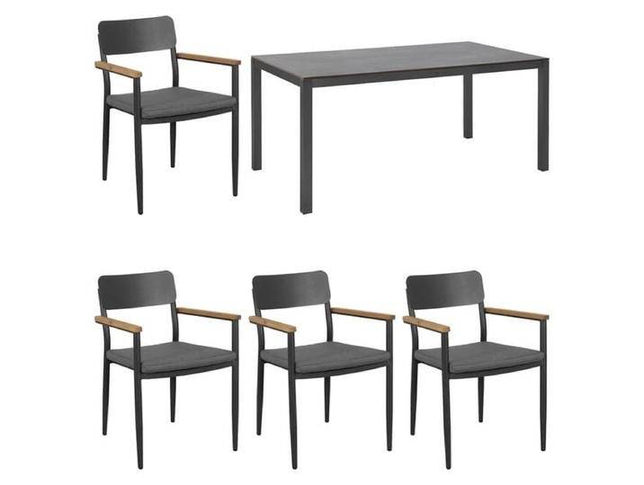 OUTLIV. Perugia II Gartenmöbelset 5-tlg. Tisch160x90cm Dunkelgrau von OUTLIV
