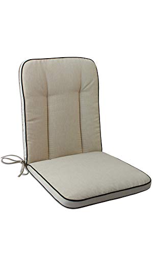 OUTLIV. Polsterauflage für MBM Romeo/Rosanna Gartenstuhl Niederlehnerauflage, wasserabweisend und pflegeleicht, 40x90 cm Sitz- Rückenkissen in Beige von OUTLIV