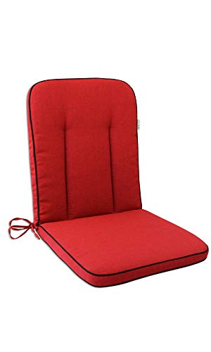 OUTLIV. Polsterauflage für MBM Romeo Gartenstuhl Niederlehnerauflage, uv-beständig und schnelltrocknend, 40x90 cm Sitz- Rückenkissen in Rot von OUTLIV