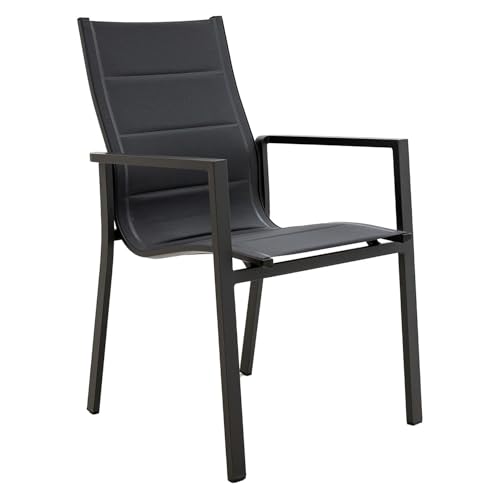 OUTLIV. Stapelsessel Melbourne, Gartenstuhl aus Aluminium/Textilene, witterungs- und uv-beständig, stapelbar, Anthrazit OUTLIV. Stapelsessel Melbourne, Gartenstuhl aus Aluminium/Textilene, witterungs- und uv-beständig, stapelbar, Anthrazit von OUTLIV