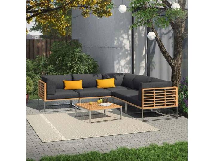 OUTLIV. Sumba Ecklounge inkl. Loungetisch Edelstahl/Polyester Dunkelgrau von OUTLIV
