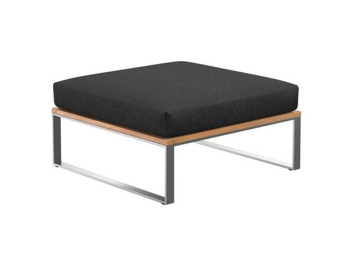OUTLIV. Sumba Hocker inkl. Kissen Edelstahl/Polyester Schwarz Hellgrau von OUTLIV