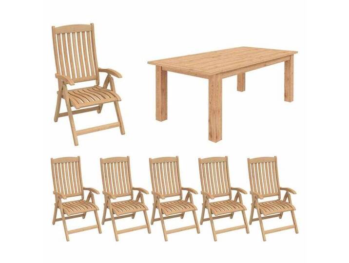 OUTLIV. Takoma Gartenmöbel-Set L verstellbar (6 Plätze) Tisch 200/260x100cm Natur von OUTLIV