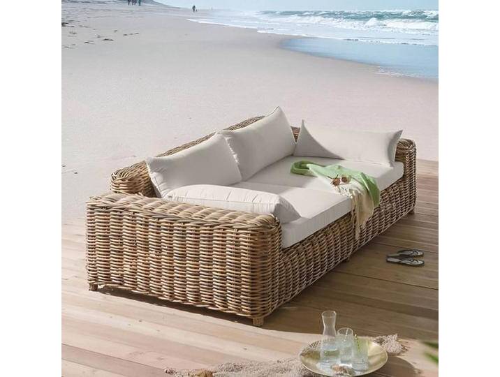 OUTLIV. Versailles Gartenloungesofa Geflecht/Spunpolyester Natur von OUTLIV