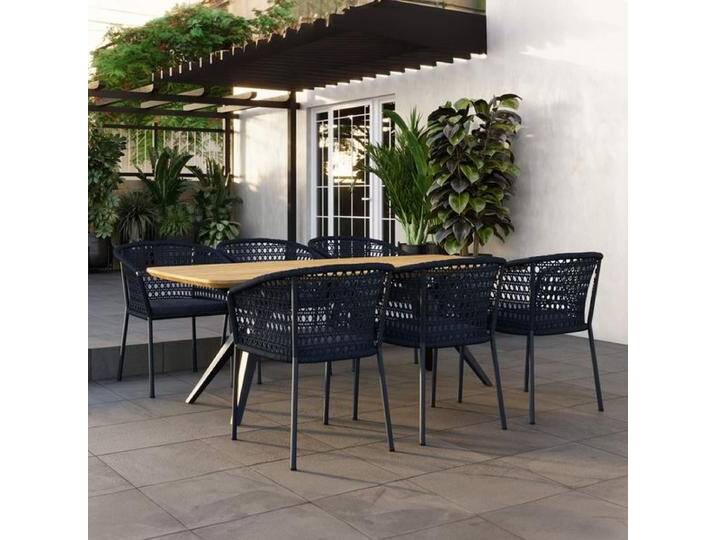 OUTLIV. Zui Gartenmöbel-Set L (6 Plätze) Tisch 220x100cm Dunkelgrau von OUTLIV