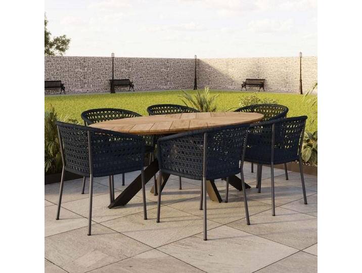 OUTLIV. Zui Gartenmöbel-Set L (6 Plätze) Tisch 220x100cm Dunkelgrau von OUTLIV