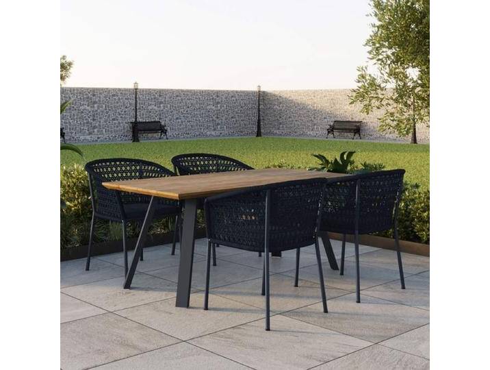 OUTLIV. Zui Gartenmöbel-Set M (4 Plätze) Tisch 180x90cm Dunkelgrau von OUTLIV