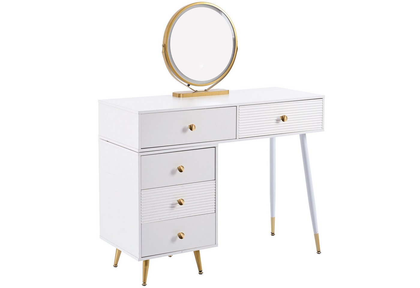 OUTMAX Schminktisch Kosmetiktisch-Set mit Spiegel, mit verstellbarem Seitenschrank Design. (Set, 1-St., 1 Ankleideschrank), Länge 100 cm, Breite 40 cm, Höhe 78 cm von OUTMAX