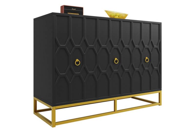 OUTMAX Sideboard Wohnzimmer Aufbewahrungsschränke, mit stabilen Eisenrahmenbeinen (Set, 1 St., Großer Stauraum, langlebiges und elegantes Erscheinungsbild), Länge 120 cm, Breite 40 cm, Höhe 85 cm von OUTMAX