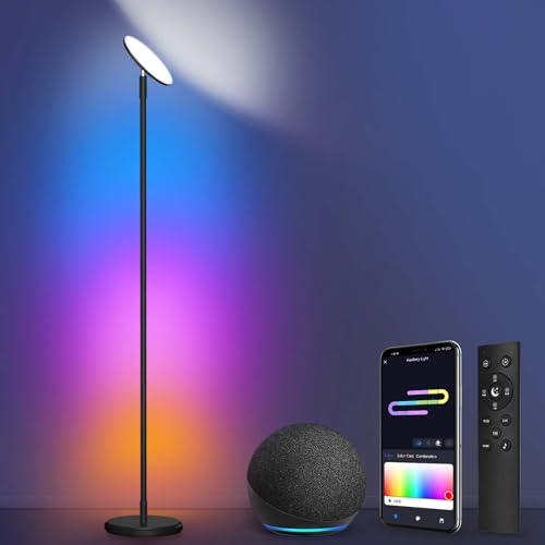 OUTON LED Stehlampe Dimmbar 30W 3000LM, 2-in-1 Smart WiFi Stehleuchte mit App-Steuerung, Alexa und Google Assistant, 16 Millionen Farben, Musik-Synchronisation, für Wohnzimmer, Schlafzimmer von OUTON