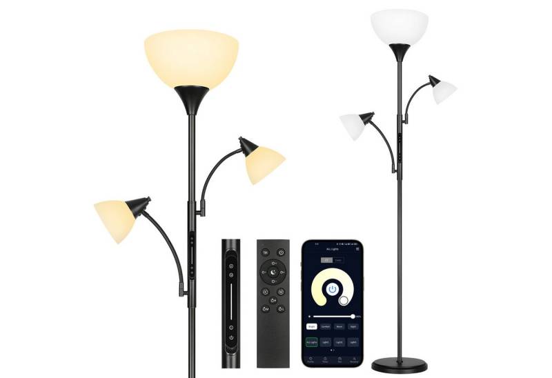 OUTON LED Stehlampe Stehlampe 3-armig, dimmbar, RGB & Weiß, mit Fernbedienung & APP, LED wechselbar, mit 3 x 9W Fernbedienungs-Lampen OUTON LED Stehlampe Stehlampe 3-armig, dimmbar, RGB & Weiß, mit Fernbedienung & APP, LED wechselbar, mit 3 x 9W Fernbedienungs-Lampen von OUTON