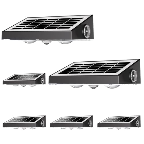 OUTON Solarlampen für Außen Wand, 3-Seitige RGBCW Solar Wandleuchte Aussen mit Warmweiß und 8 Farbmodi, 4 LEDs, IP65 Wasserdichte, Zaunbeleuchtung Solar für Stufen, Terrasse, Garten, Balkon, 6 Stücke OUTON Solarlampen für Außen Wand, 3-Seitige RGBCW Solar Wandleuchte Aussen mit Warmweiß und 8 Farbmodi, 4 LEDs, IP65 Wasserdichte, Zaunbeleuchtung Solar für Stufen, Terrasse, Garten, Balkon, 6 Stücke von OUTON