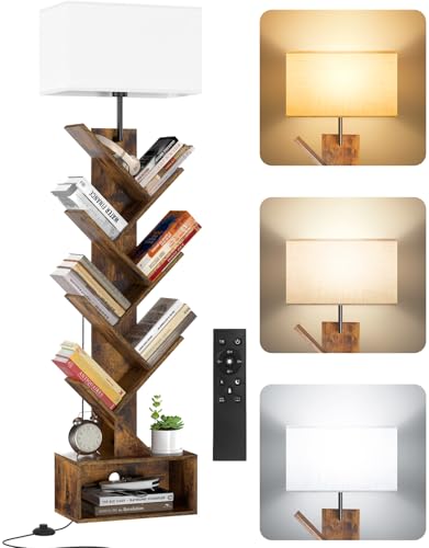 OUTONLIFE Bücherregal Baumform Holz mit Licht, Standregal 6 Ebenen Eckregal mit Fernbedienung & Timer – Kleines Regal für Bücher, CDs & DVDs für Wohnzimmer, Schlafzimmer,Kinderzimmer (Rustic Brown) OUTONLIFE Bücherregal Baumform Holz mit Licht, Standregal 6 Ebenen Eckregal mit Fernbedienung & Timer – Kleines Regal für Bücher, CDs & DVDs für Wohnzimmer, Schlafzimmer,Kinderzimmer (Rustic Brown) von OUTONLIFE