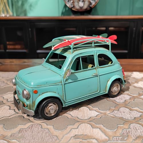 OUTOUR Vintage Metallauto Modell – Retro Fahrzeug-Dekoration aus Eisen für Schreibtisch, Wohnraum oder Strand-Motto-Deko – Rückziehauto als stilvolles Sammlerstück von OUTOUR