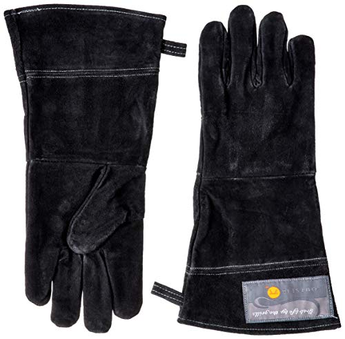 Outset 76604 Grillhandschuhe aus Leder, Einheitsgröße, 38,1 cm, Schwarz von OUTSET