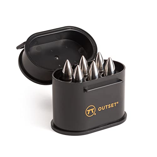 Outset Whiskey-Stein-Set, Edelstahl, 6 Munitionen, mit Etui Outset Whiskey-Stein-Set, Edelstahl, 6 Munitionen, mit Etui von OUTSET