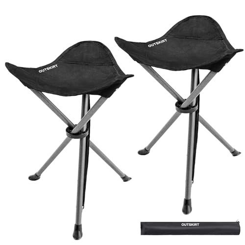 OUTSKIRT Extra hohe faltbare Stativhocker, 56,9 cm hoch, tragbare Campinghocker für Erwachsene, 0,9 kg leichter Campinghocker, Stativstühle zum Angeln, Wandern, Rucksackreisen, 2 Stück von OUTSKIRT
