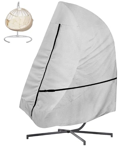 Hängesessel Abdeckung Wasserdicht Schwerlast 600D Oxford Gewebe Hängestuhl Schutzhülle Winterfest Winddicht UV Beständiges Abdeckung für Hängekorb Hängeschaukel Schwingsessel -- 190x115cm von OUTTDID