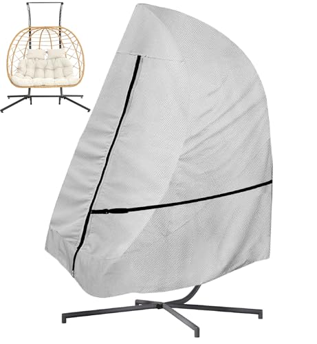 Hängesessel Abdeckung Wasserdicht Schwerlast 600D Oxford Gewebe Hängestuhl Schutzhülle Winterfest Winddicht UV Beständiges Abdeckung für Hängekorb Hängeschaukel Schwingsessel -- 232x203cm von OUTTDID